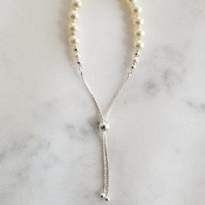 Swarovski Pear Bracelet- Set with a Sterling Silver Slider Chain